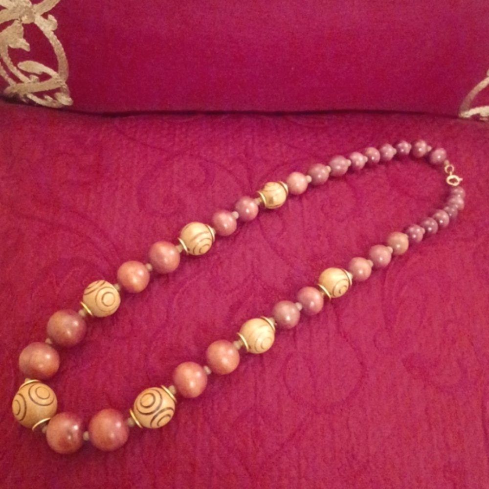 Wooden bead necklace